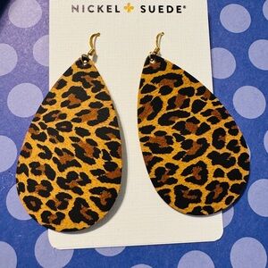 NWT Nickel & Suede Earrings